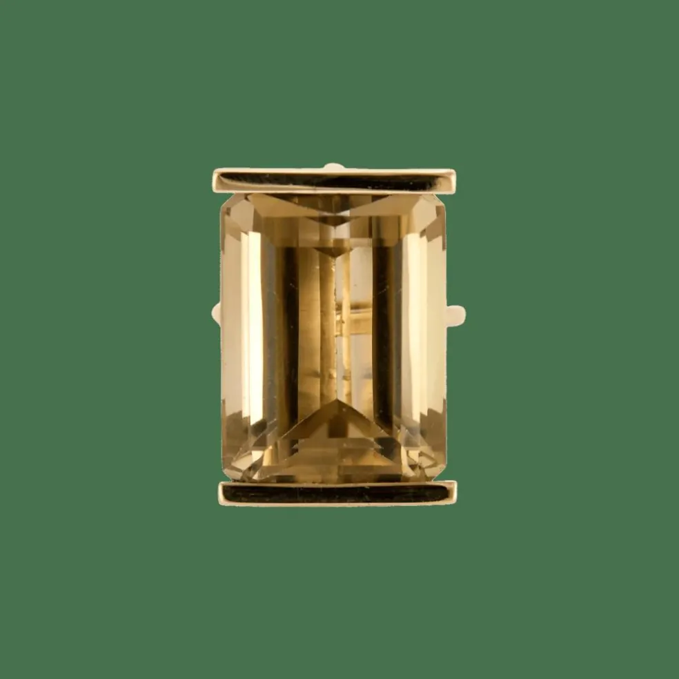 BAGUE VINTAGE DESIGN OR ET CITRINE.