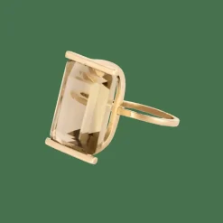 BAGUE VINTAGE DESIGN OR ET CITRINE.