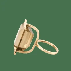 BAGUE VINTAGE DESIGN OR ET CITRINE.