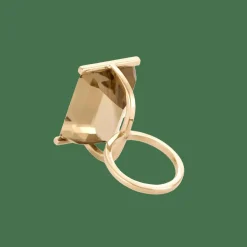 BAGUE VINTAGE DESIGN OR ET CITRINE.