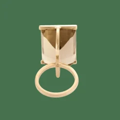 BAGUE VINTAGE DESIGN OR ET CITRINE.