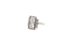 Bague vintage diamants en platine