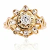 Bague vintage diamants or jaune