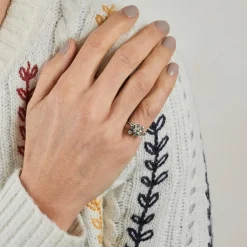 Bague vintage diamants or blanc