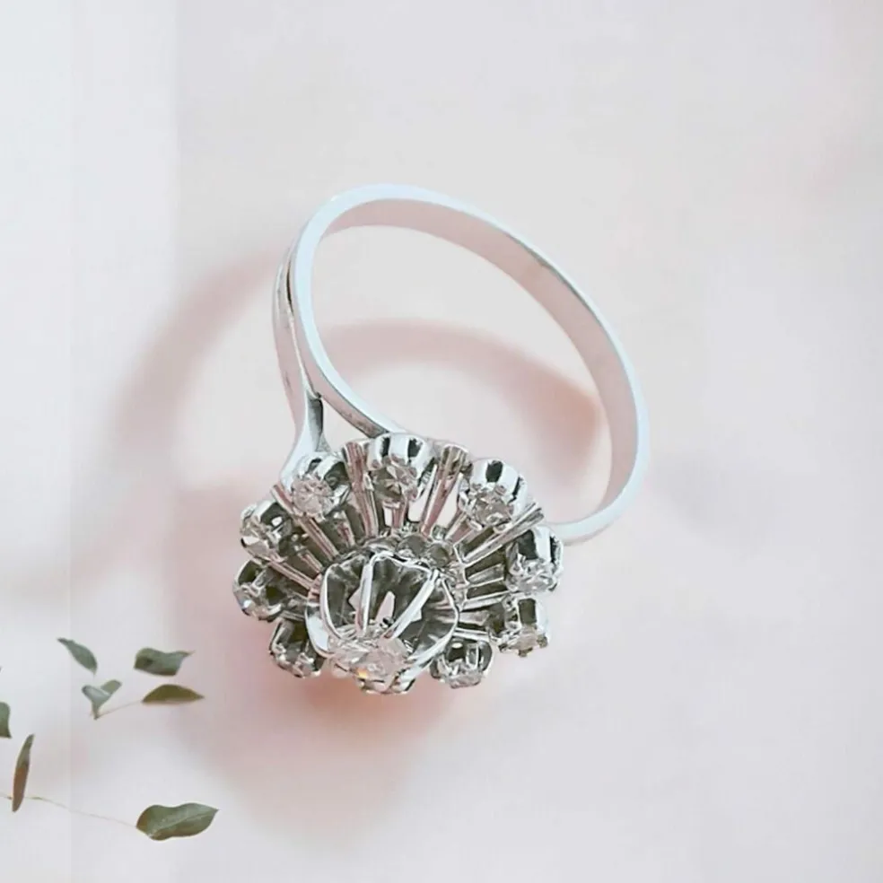 Bague Vintage Diamants Or gris