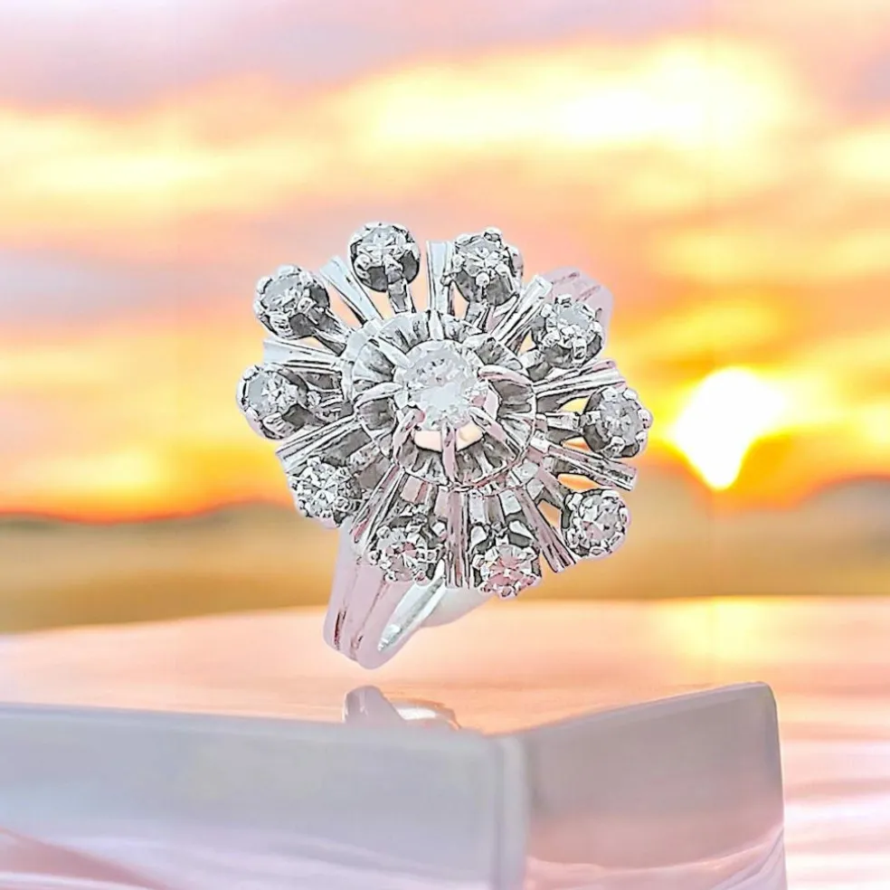 Bague Vintage Diamants Or gris