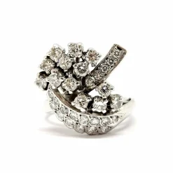 Bague vintage diamants platine
