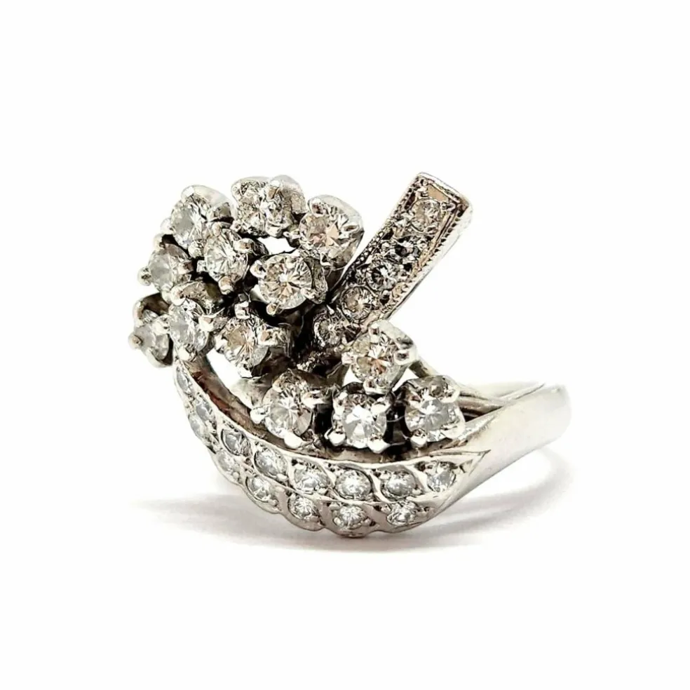 Bague vintage diamants platine