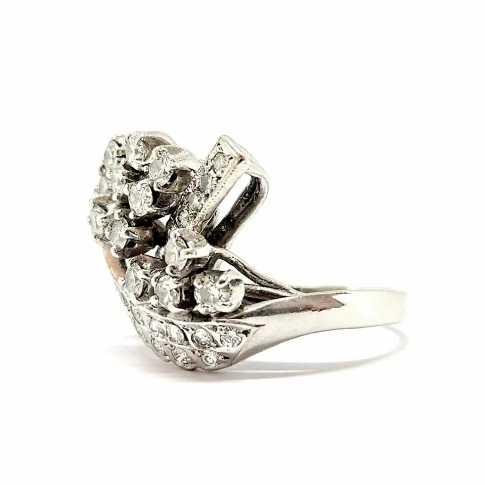 Bague vintage diamants platine