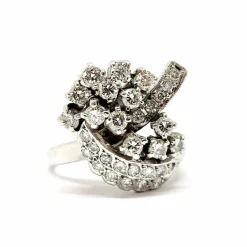 Bague vintage diamants platine