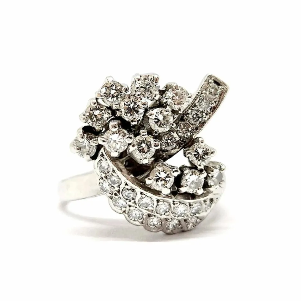 Bague vintage diamants platine