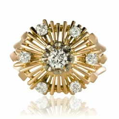 Bague vintage diamants rayonnante