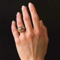 Bague vintage diamants rayonnante