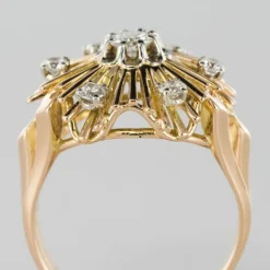 Bague vintage diamants rayonnante