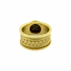 Bague vintage en fil de fer doré 22 carats avec pièce d'aigle en argent antique