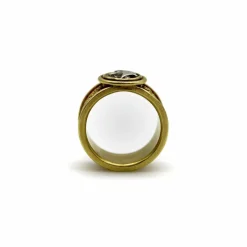 Bague vintage en fil de fer doré 22 carats avec pièce d'aigle en argent antique
