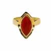 Bague vintage en or 14 carats avec cornaline