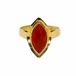 Bague vintage en or 14 carats avec cornaline