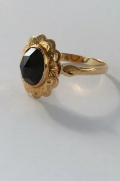 Bague vintage en or 14 carats avec grenat