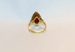 Bague vintage en or 14 carats avec cornaline