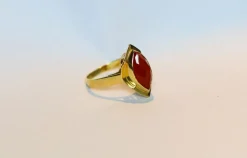 Bague vintage en or 14 carats avec cornaline