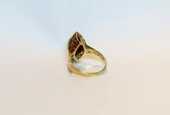 Bague vintage en or 14 carats avec cornaline