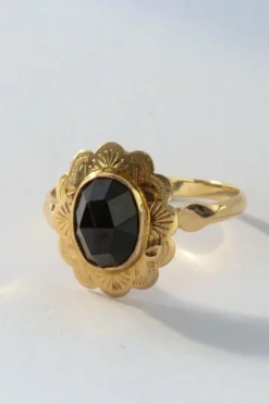 Bague vintage en or 14 carats avec grenat