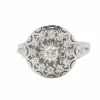 Bague vintage en or blanc, platine et diamants