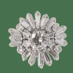 Bague vintage en or blanc et diamants