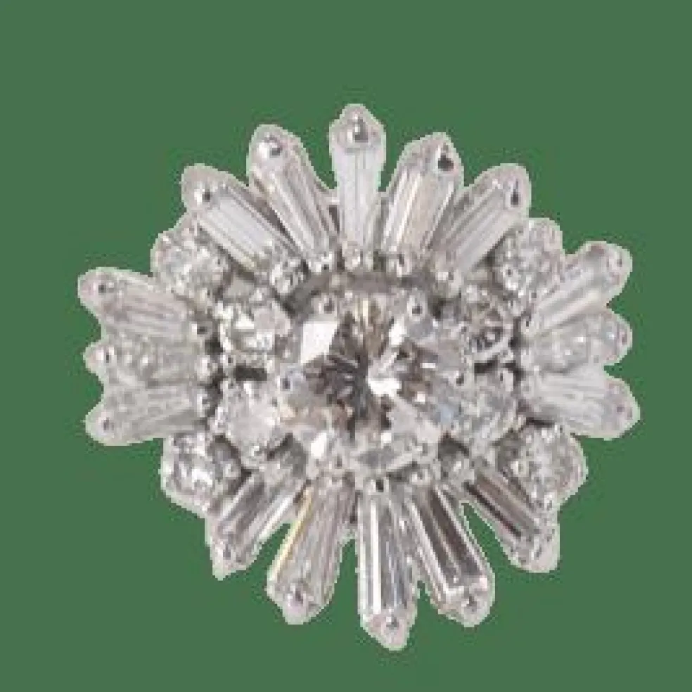 Bague vintage en or blanc et diamants