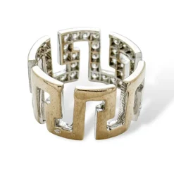 Bague vintage en or blanc et diamants