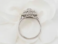 Bague vintage en or blanc, platine et diamants