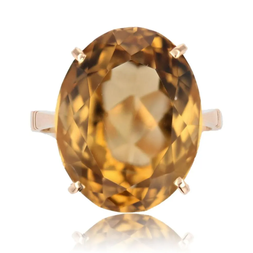 Bague vintage en or et citrine