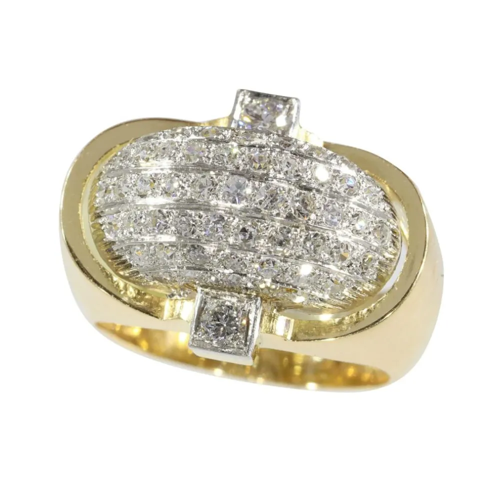 Bague vintage en or et diamants des années 1950