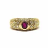 Bague vintage en Or jaune, rubis & diamants