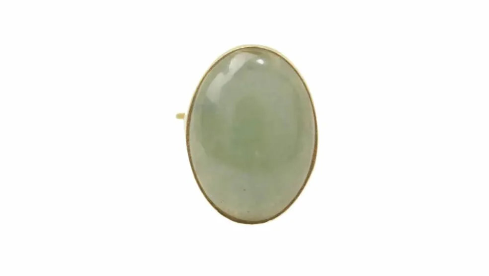 Bague vintage en or jaune et cabochon de Jade