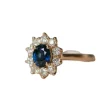 Bague vintage en or jaune et saphir bleu