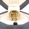 Bague vintage en or jaune et béryl des années 70