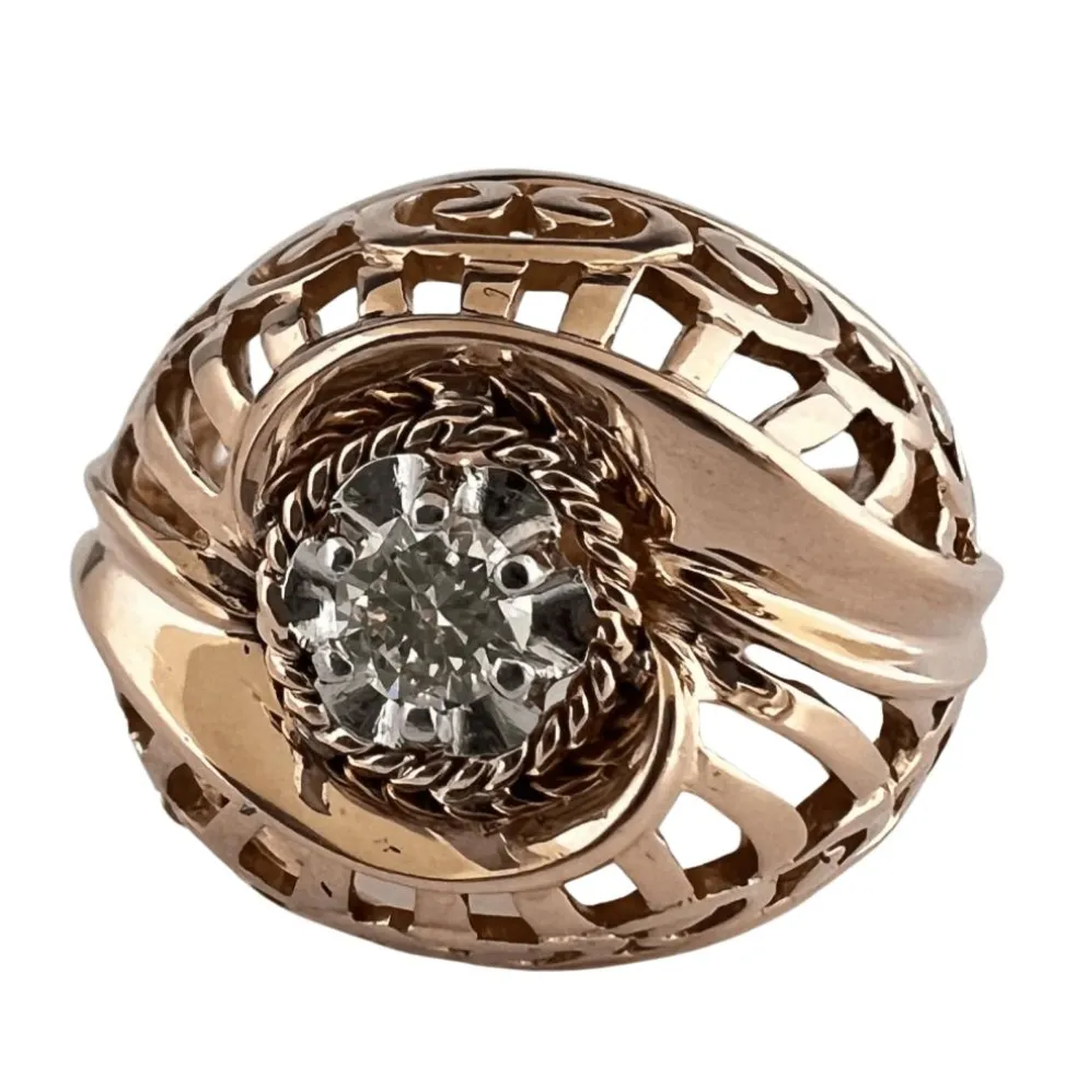 Bague Vintage en Or Jaune, Diamant