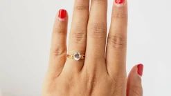 Bague vintage en Or jaune et aigue marine