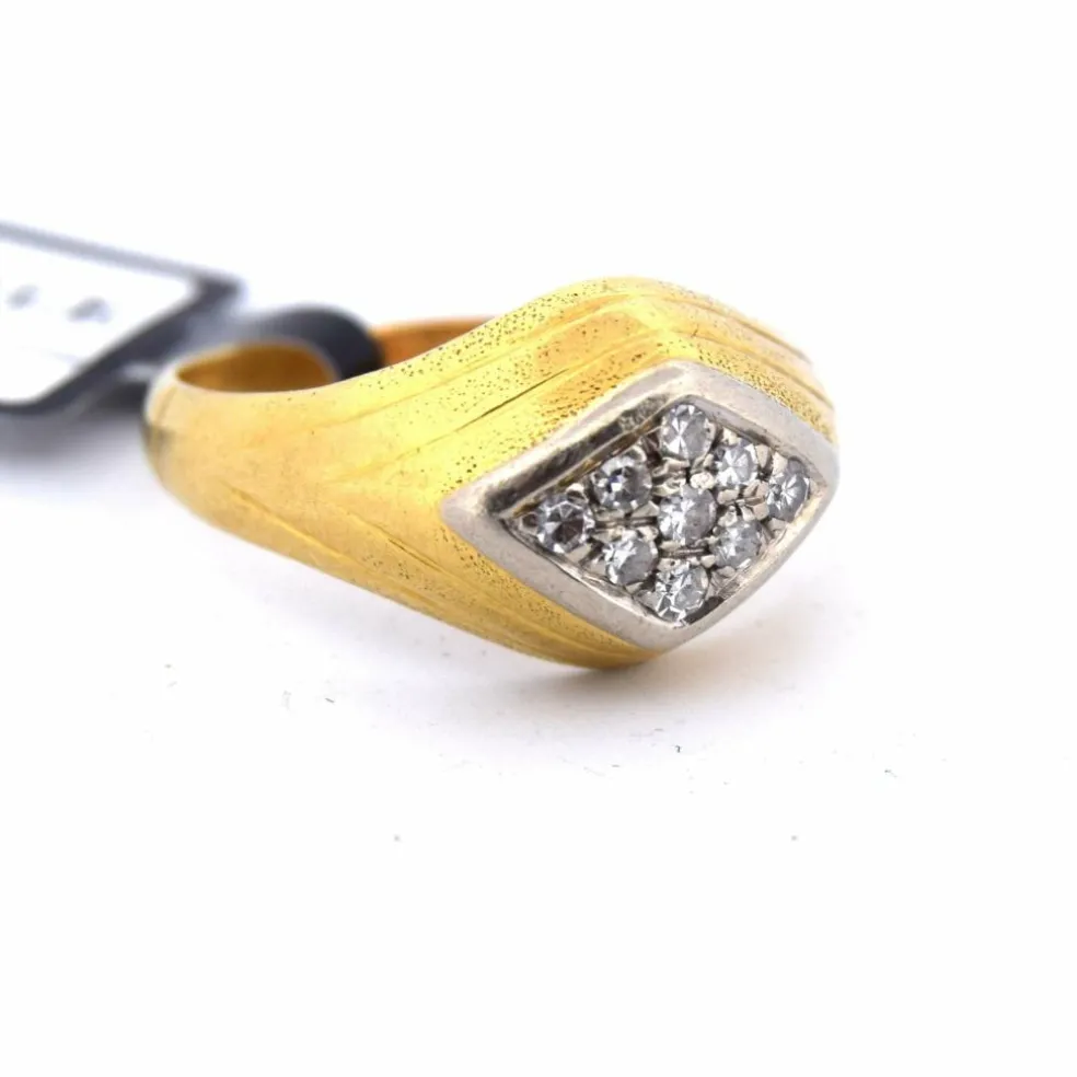 Bague vintage en or jaune et diamants des années 60