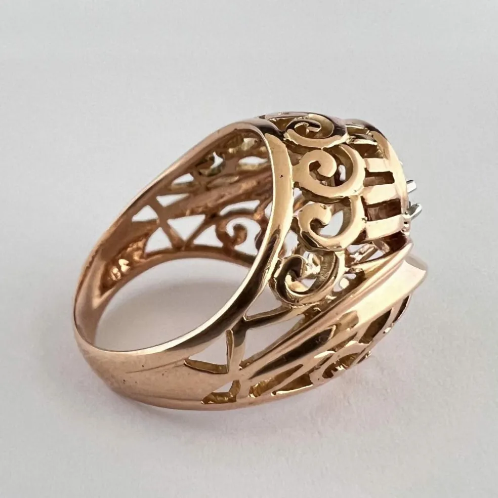 Bague Vintage en Or Jaune, Diamant