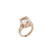 Bague vintage en or rose avec morganite rose pâle