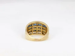 Bague vintage en or, saphirs et diamants