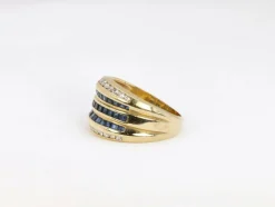 Bague vintage en or, saphirs et diamants