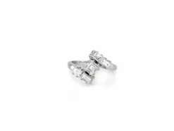 Bague Vintage en platine avec diamants