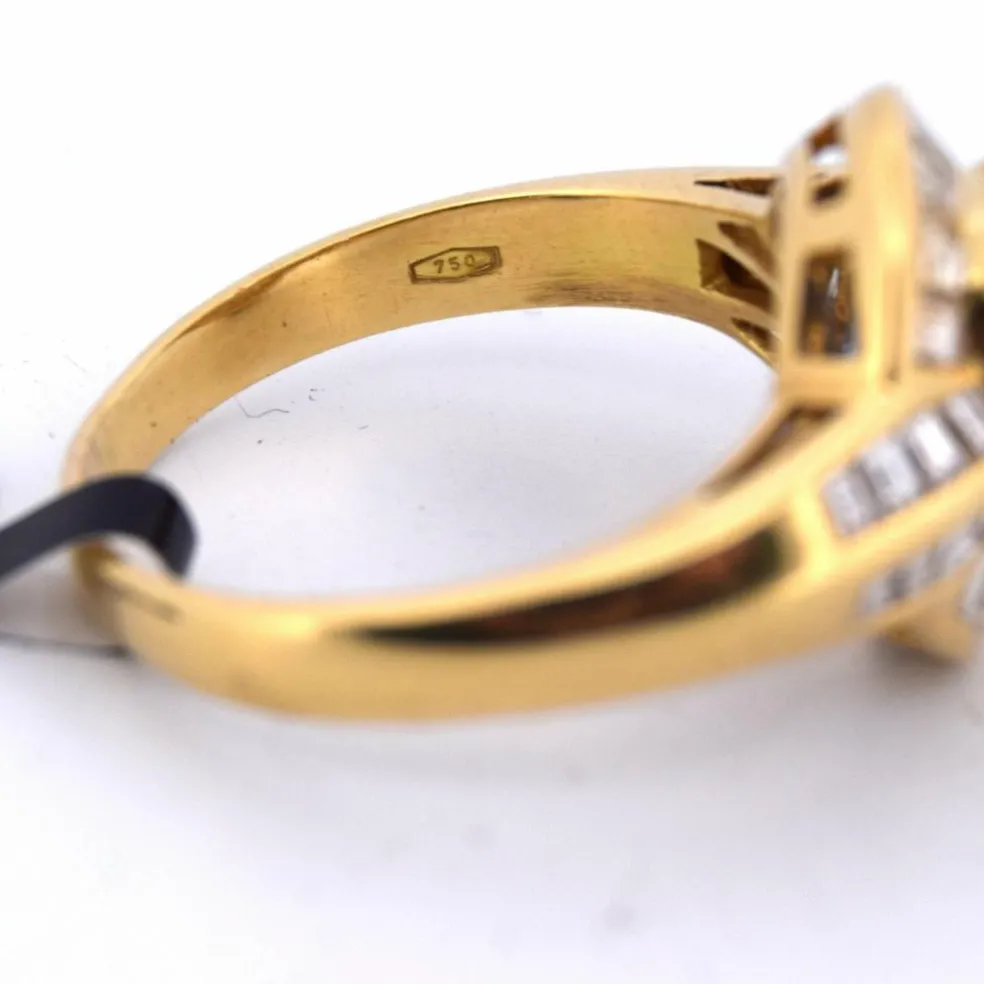 Bague vintage en saphir et diamant