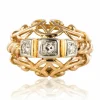 Bague vintage fils d'or rose et diamants