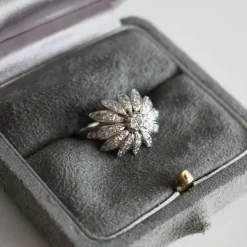 Bague Vintage Fleur Or 18 carats et Diamants