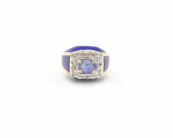 Bague vintage huit-huit saphirs et diamants